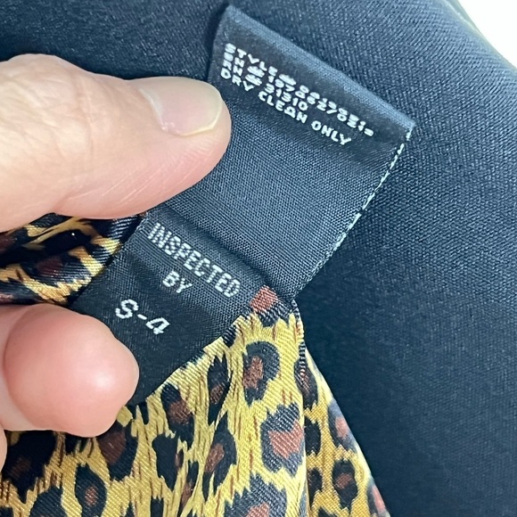 AGB Women Black Blazer Jacket 14 Leopard Business Casual Button Work Preppy - Picture 7 of 16